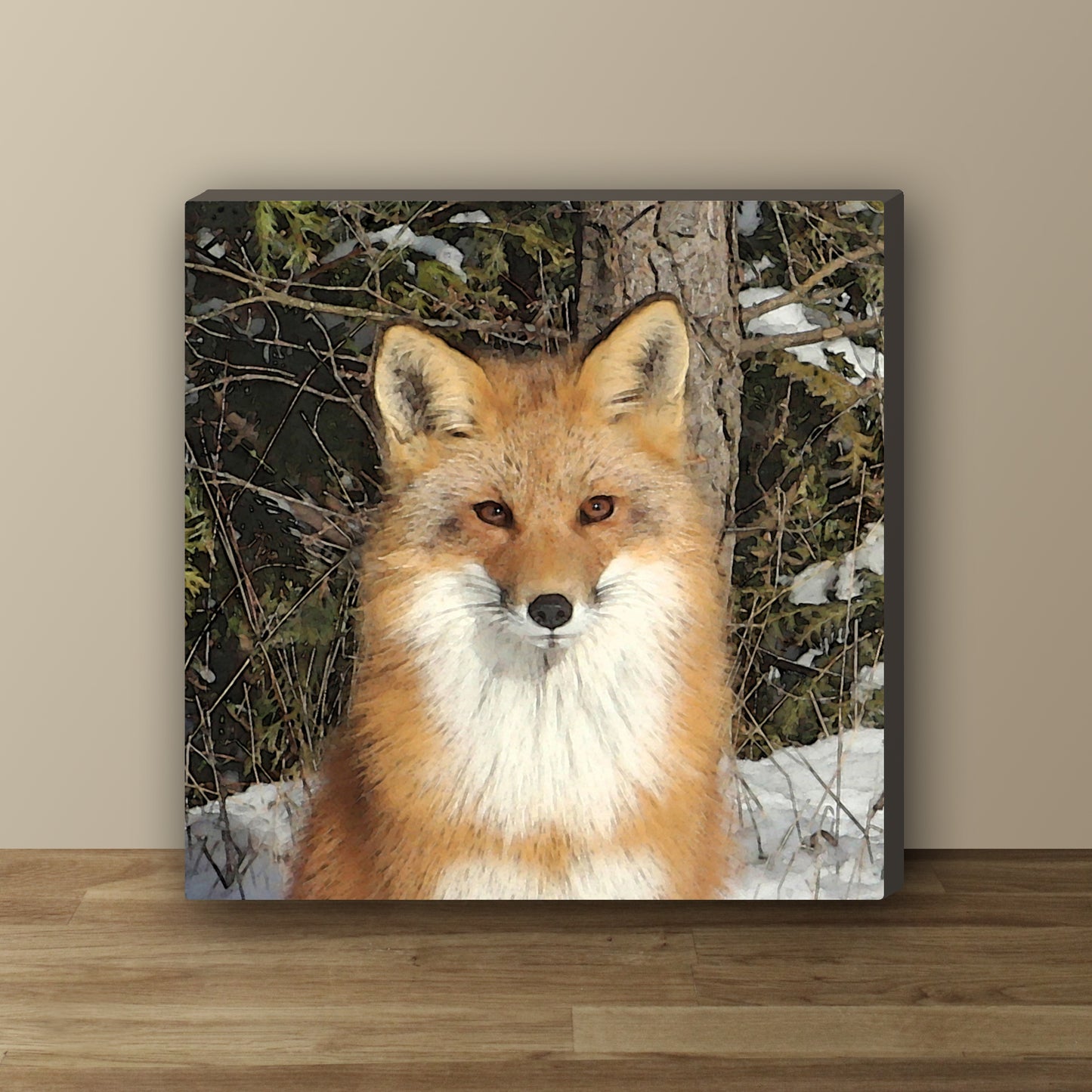 Red Fox Wrapped Canvas Print
