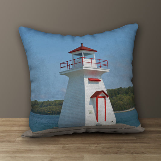 Lion's Head Lighthouse Designer Pillow, 18"x18"