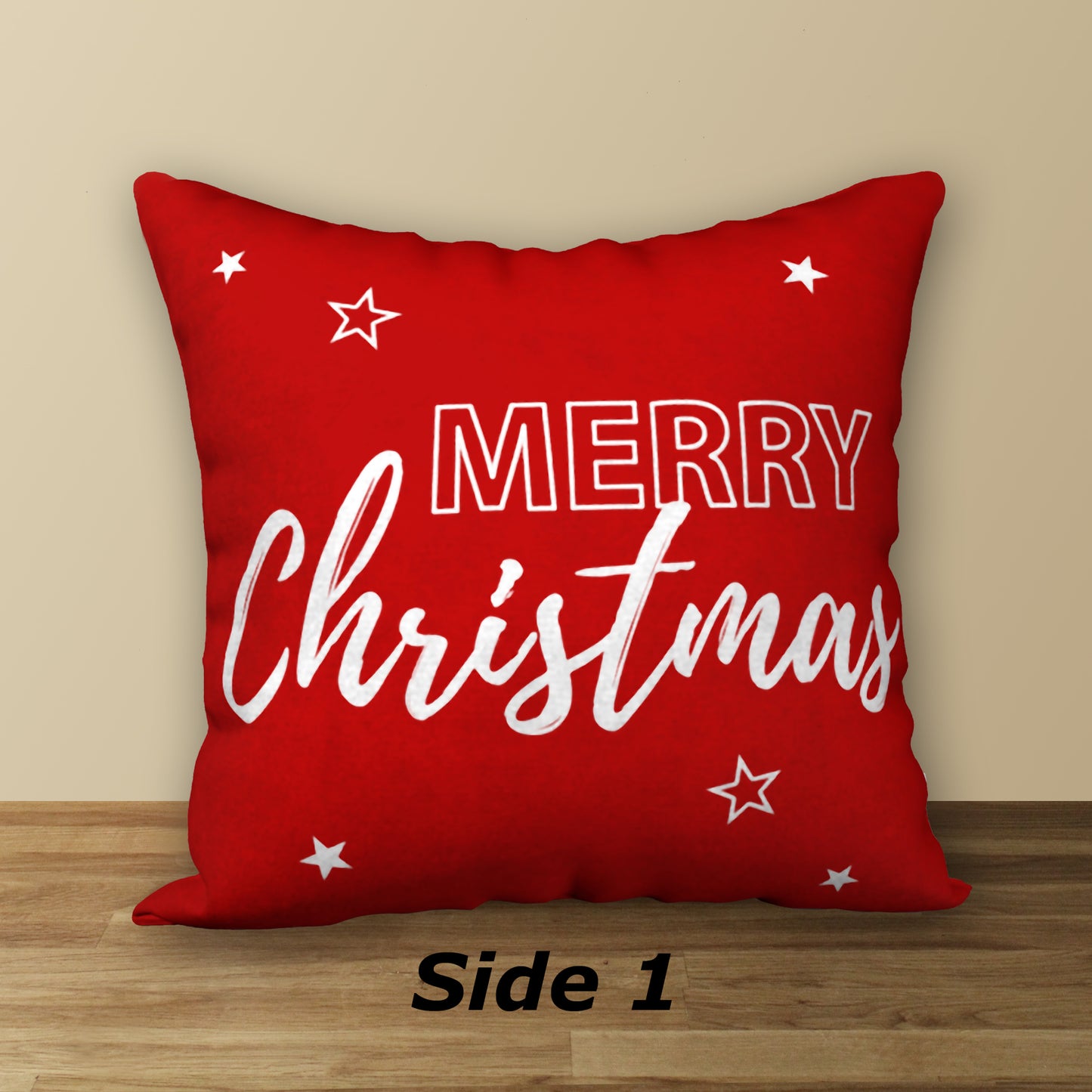 MERRY CHRISTMAS Designer Holiday Pillow, 18"x18"