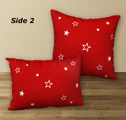 Set of 2 Holiday Designer Pillows BELIEVE and MERRY CHRISTMAS, 20"x14" and 18"x18"