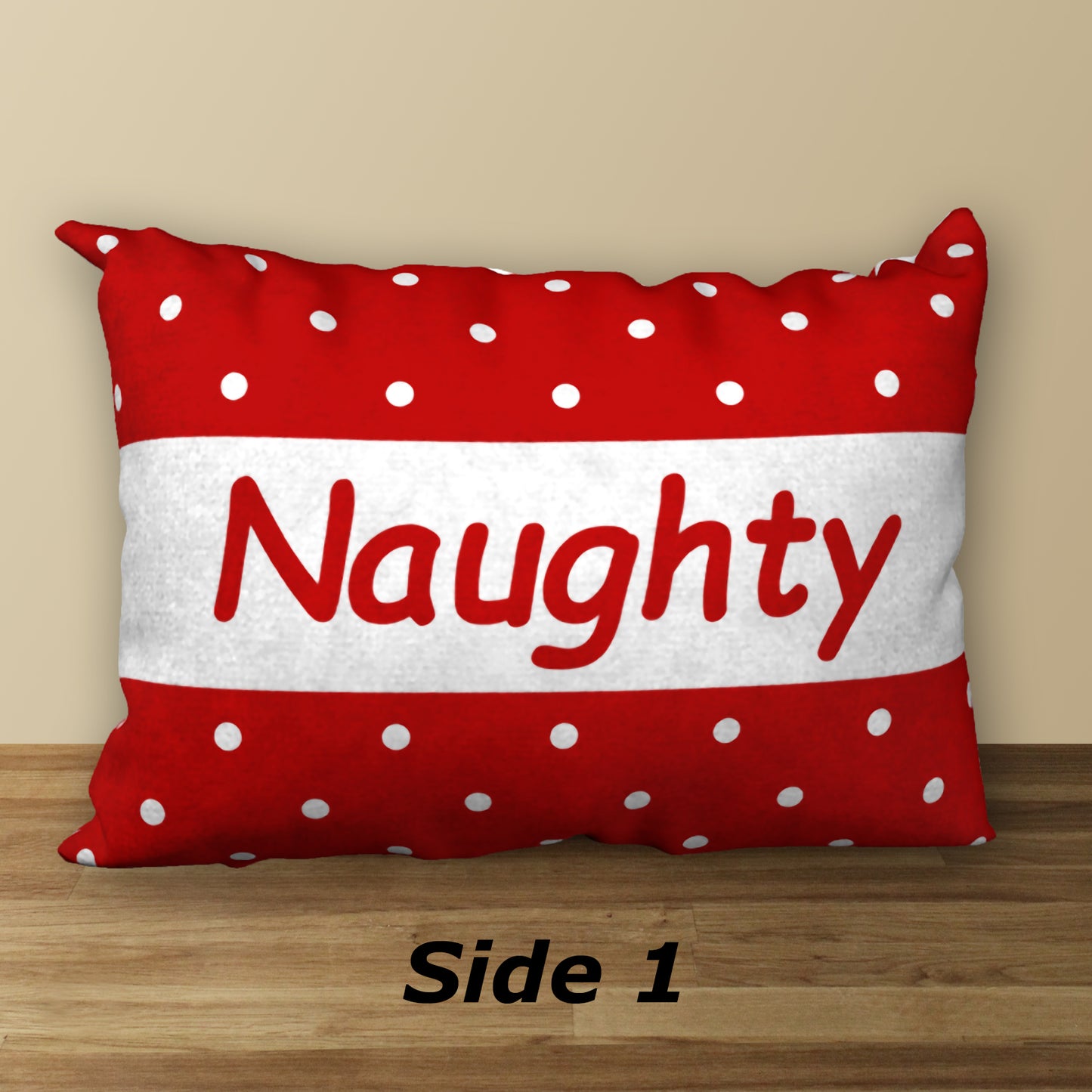 NAUGHTY or NICE Designer Holiday Pillow, 20"x14"