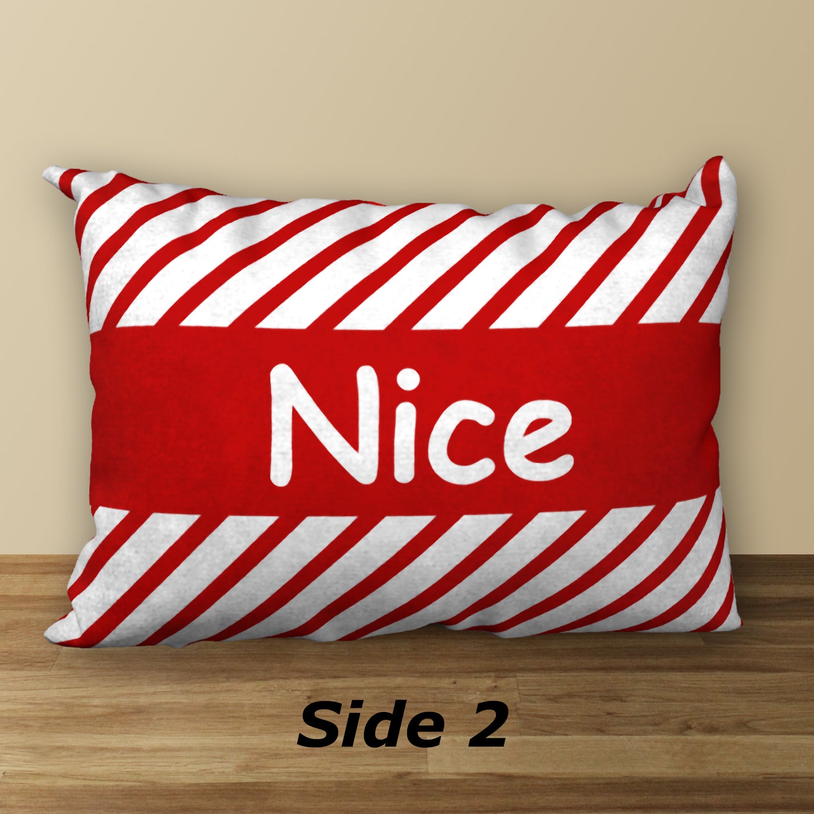 Naughty or Nice Christmas Pillow With Insert / Lumbar Pillow Single or  Double Sided Reversible Holiday Pillow 