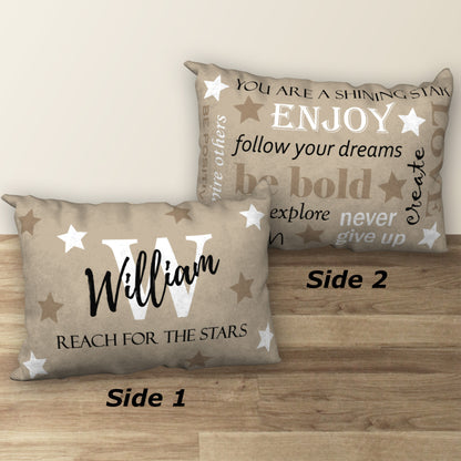 Personalized REACH FOR THE STARS Name Pillow, 20"x14"