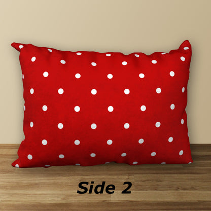 Red & White Snowflakes Designer Christmas Pillow, 20"x14"