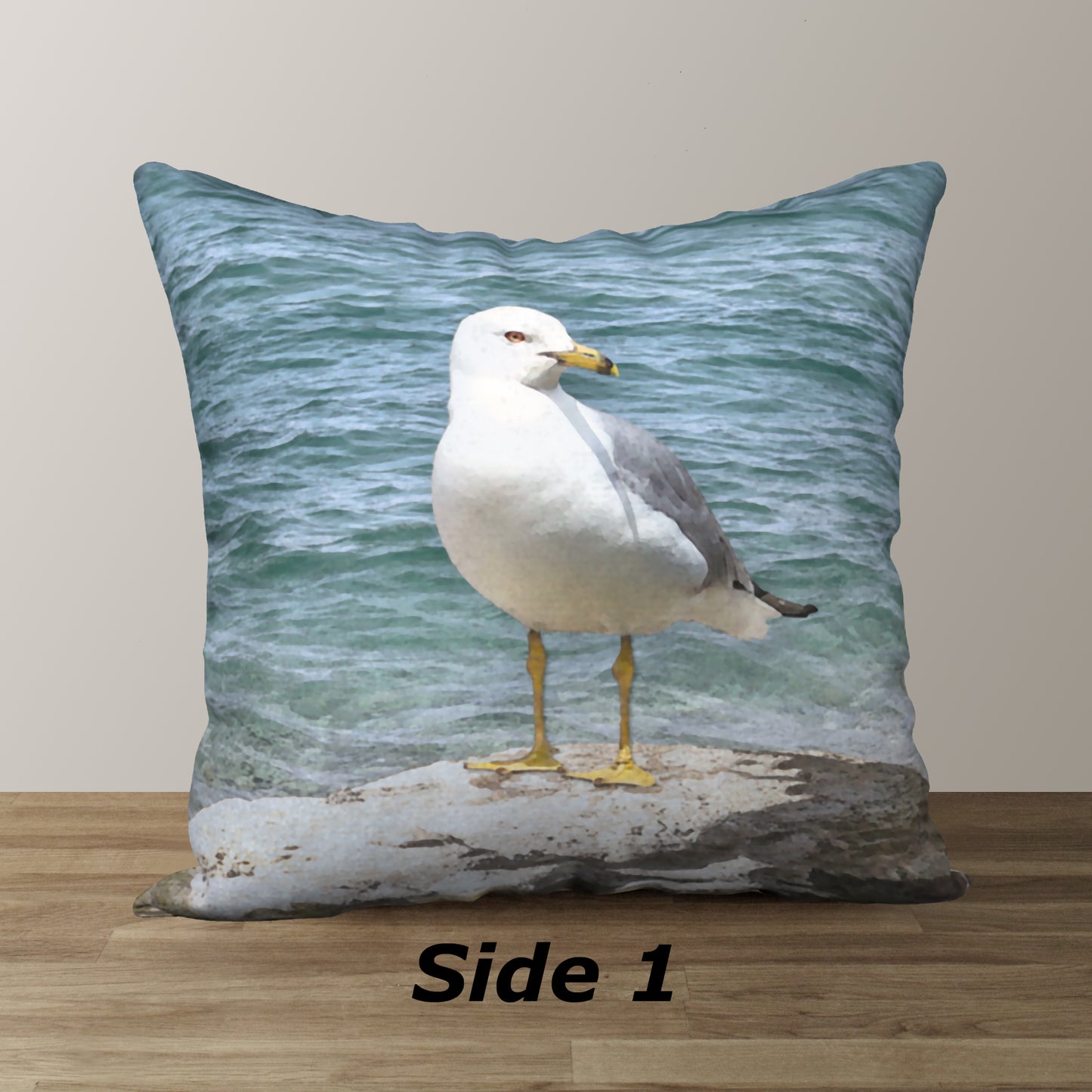 Seagull by the Shore Designer Pillow, 18"x18"