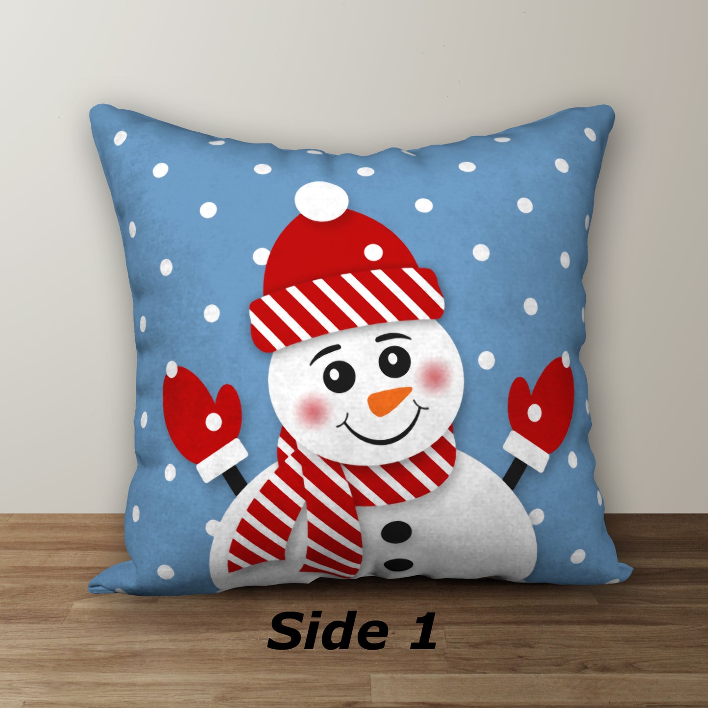 Red Hat Snowman Designer Holiday Pillow, 18"x18"