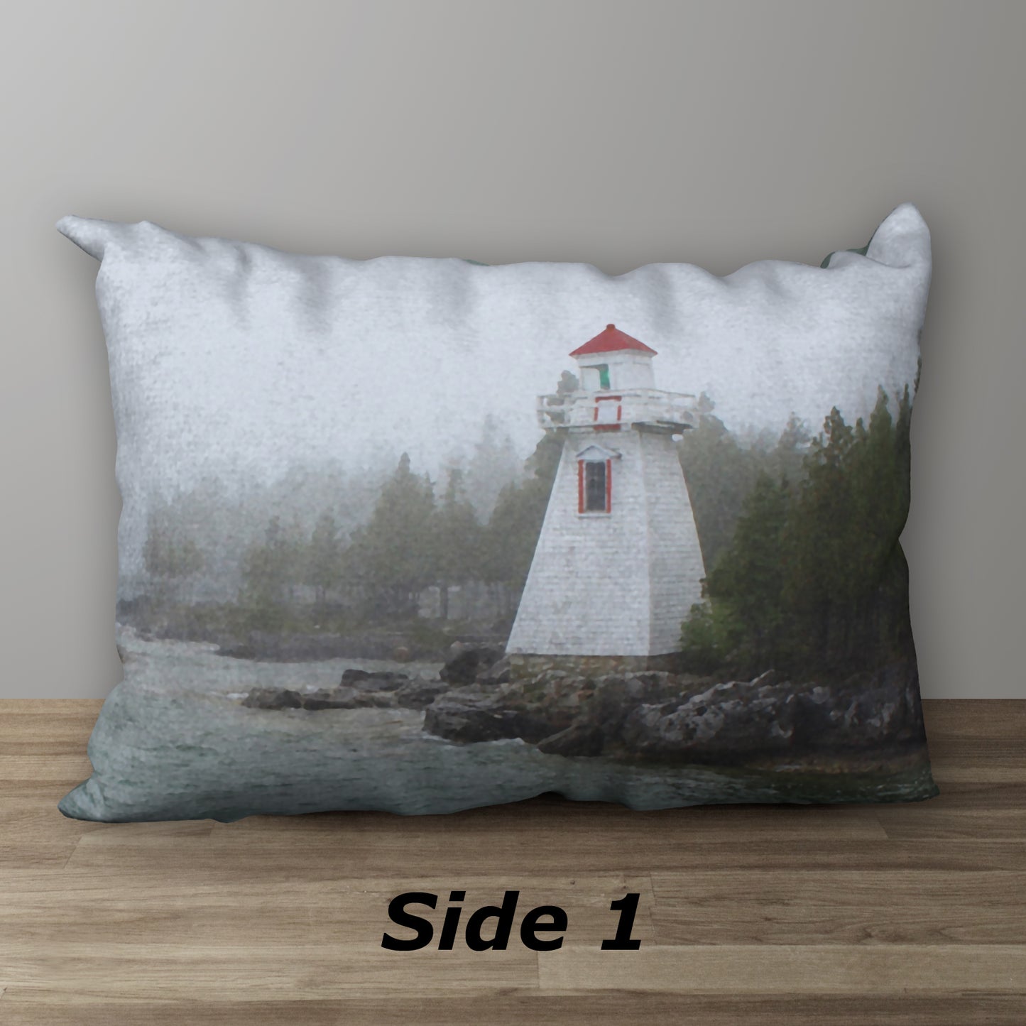 Lighthouse in Fog Designer Pillow, 20"x14"