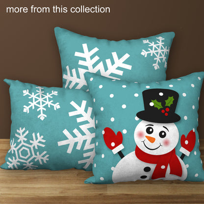 Top Hat Snowman Designer Holiday Pillow, 18"x18"