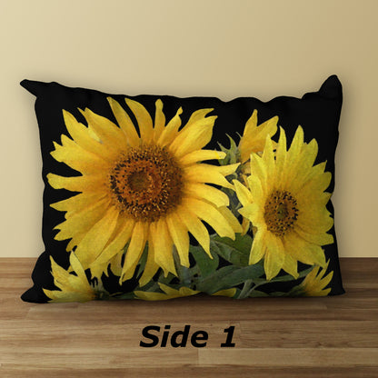 Sunny Sunflowers Designer Pillow, 20"x14"