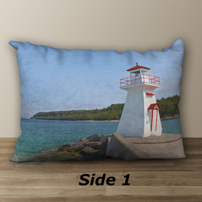 Lion's Head Lighthouse Designer Pillow, 20"x14"