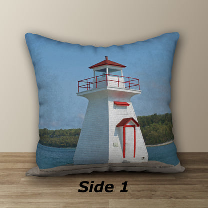 Lion's Head Lighthouse Designer Pillow, 18"x18"