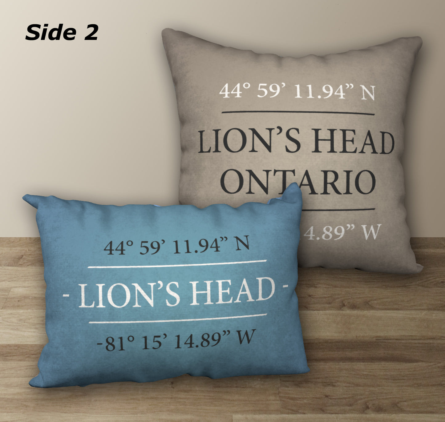 Set of 2 Lion's Head Lighthouse Designer Pillows, 18"x18" and 20"x14"