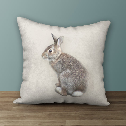 Cottontail Bunny Designer Pillow, 18"x18"