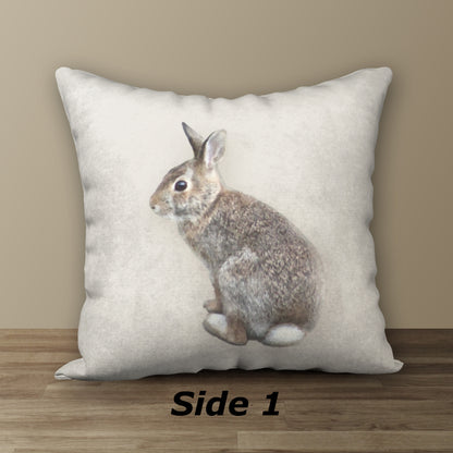 Cottontail Bunny Designer Pillow, 18"x18"
