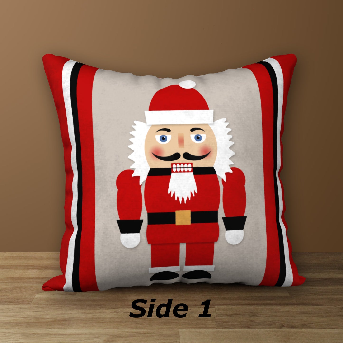 Nutcracker Santa Designer Holiday Pillow, 18"x18"