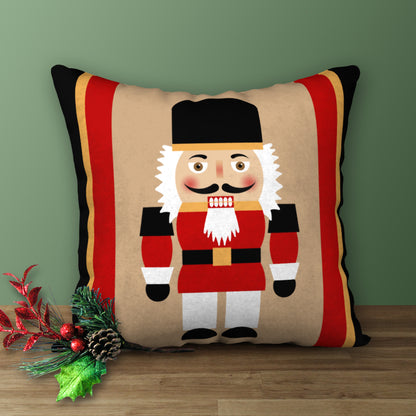 Nutcracker Royal Guard Designer Holiday Pillow, 18"x18"