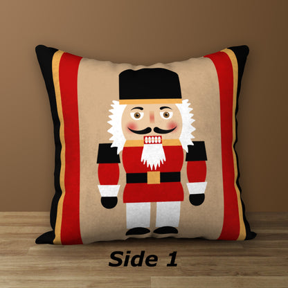 Nutcracker Royal Guard Designer Holiday Pillow, 18"x18"