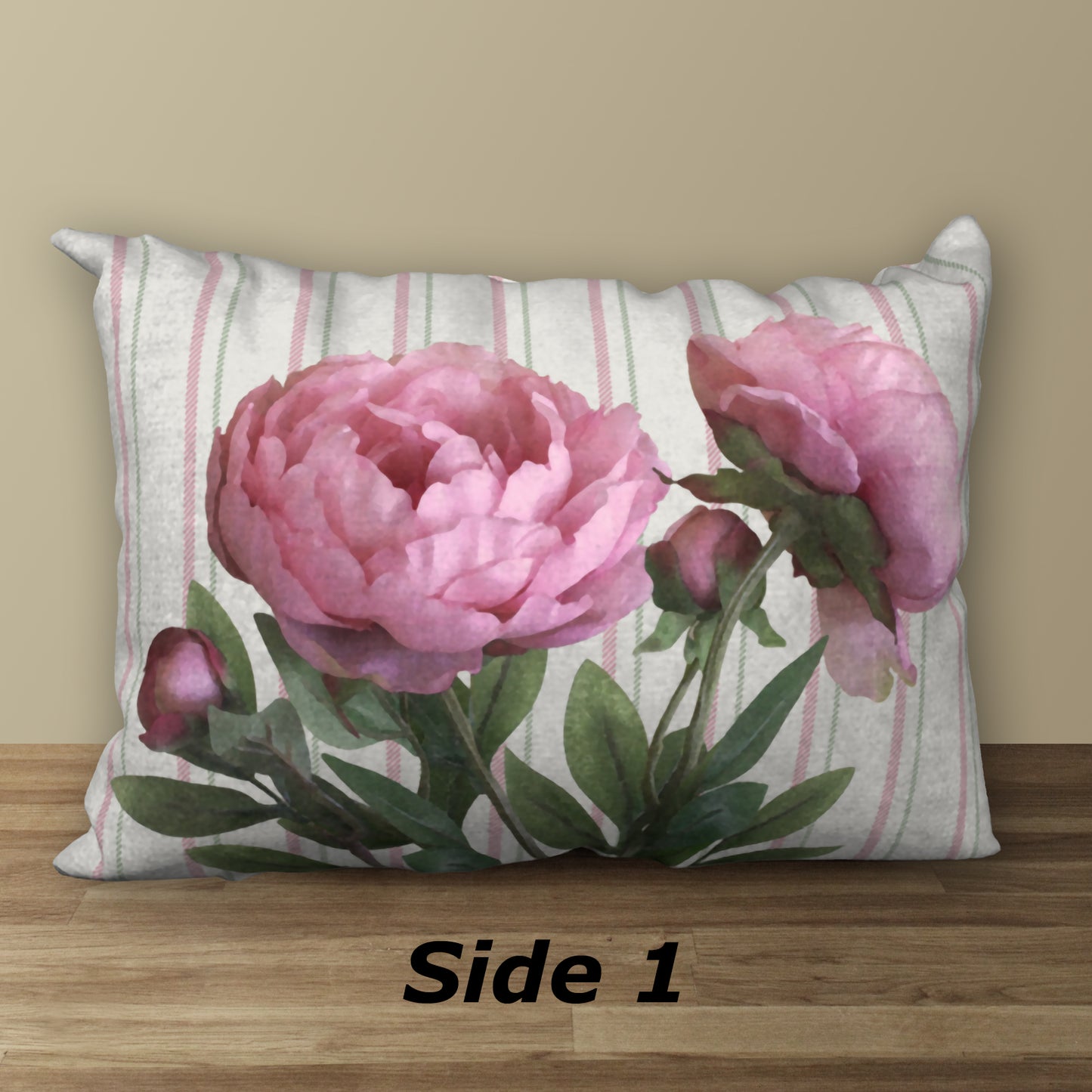 Pink Peonies Designer Pillow, 20"x14"