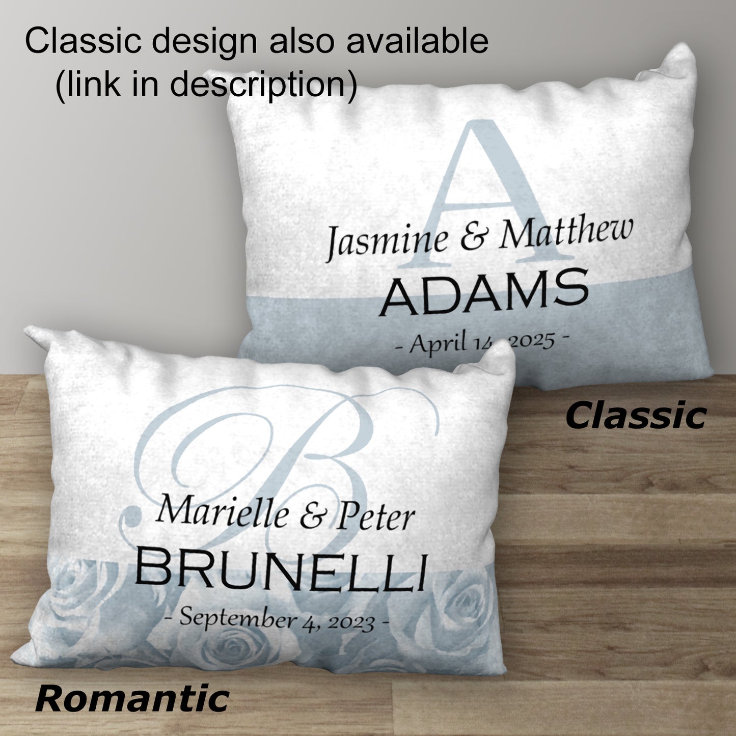 Personalized Romantic Design Wedding Pillow, 20"x14"