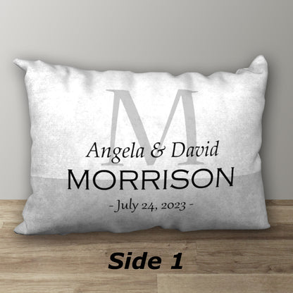 Personalized Classic Design Wedding Pillow, 20"x14"