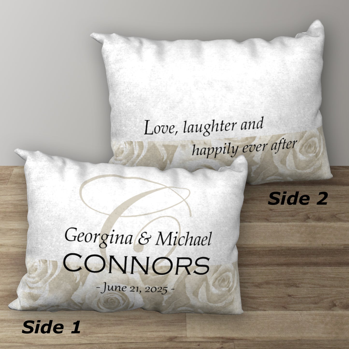 Personalized Romantic Design Wedding Pillow, 20"x14"