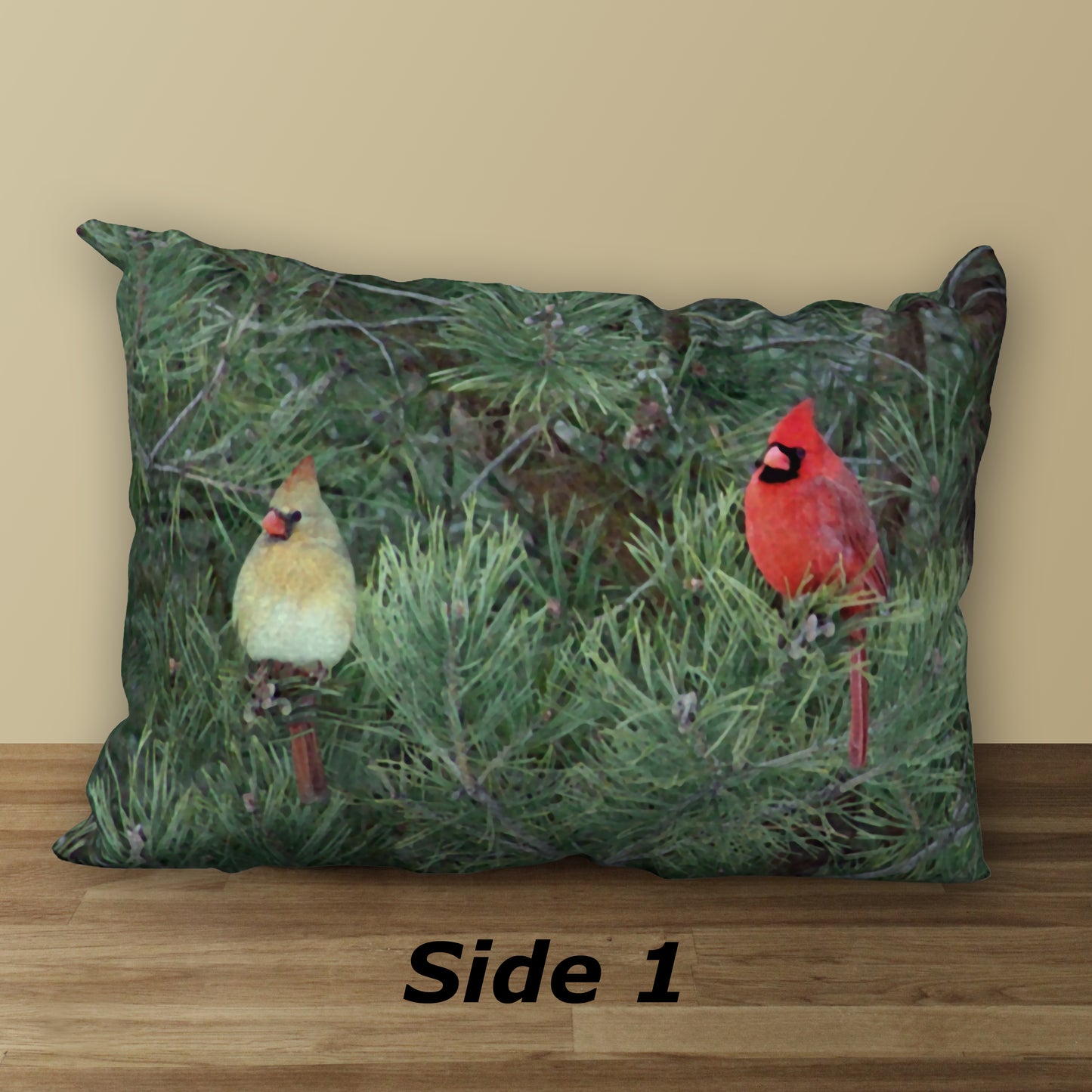 Cardinal Couple Designer Pillow, 20"x14"