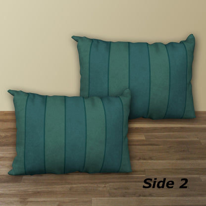 Set of 2 Peacock Feather Designer Pillows, 20"x14"