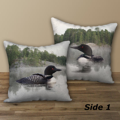 Set of 2 Lake Loon Designer Pillows, 18"x18"