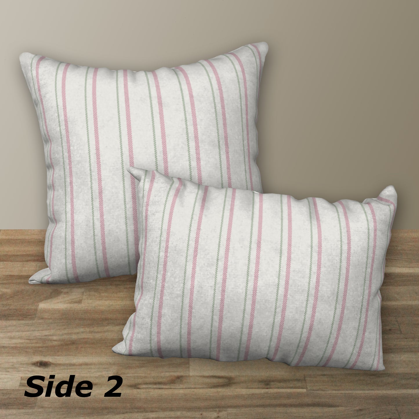 Set of 2 Pink Peonies Designer Pillows, 20"x14" and 18"x18"
