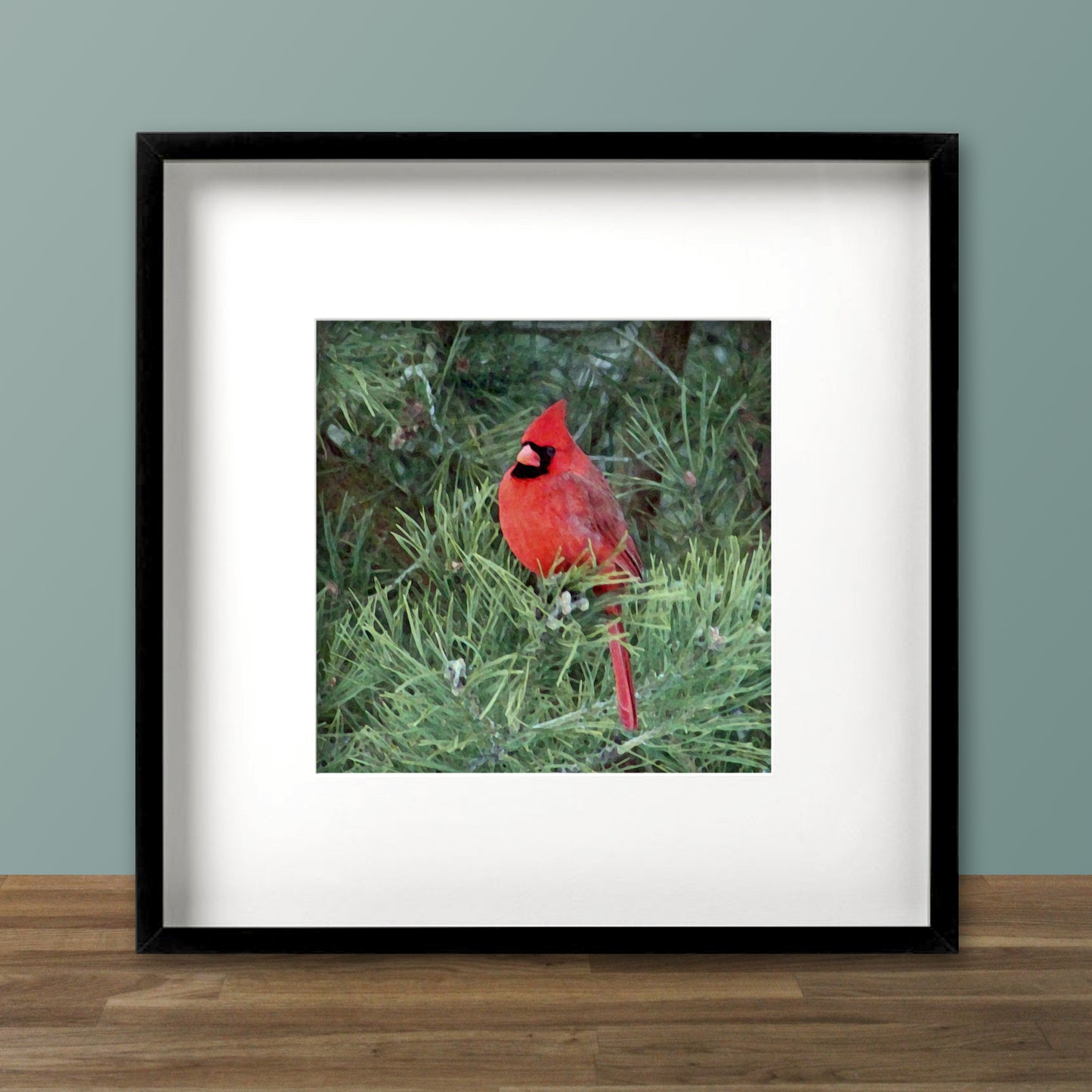 Cardinal in Tree Fine Art Print, Unframed