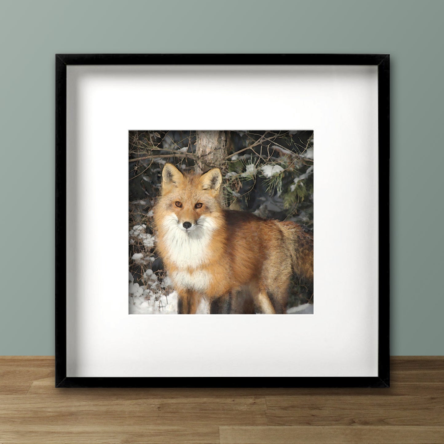Watchful Fox Fine Art Print, Unframed