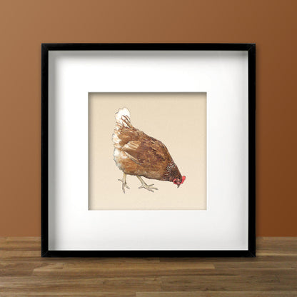 Little Red Hen Fine Art Print, Unframed