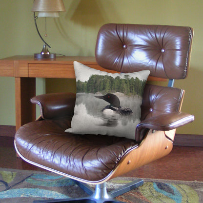 Lake Loon Designer Pillow, 18"x18"