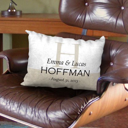 Personalized Classic Design Wedding Pillow, 20"x14"
