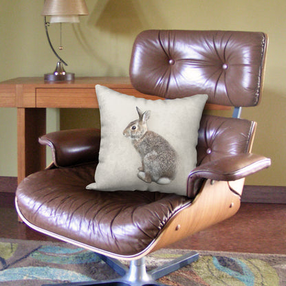 Cottontail Bunny Designer Pillow, 18"x18"