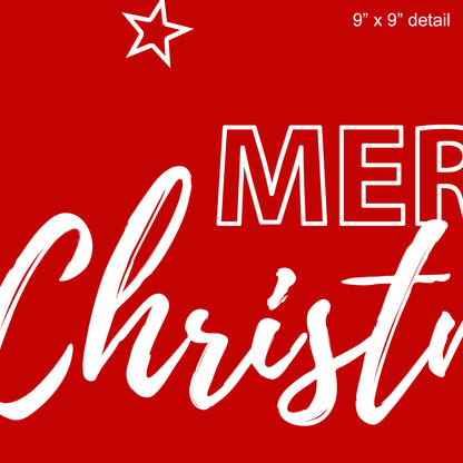 MERRY CHRISTMAS Designer Holiday Pillow, 18"x18"