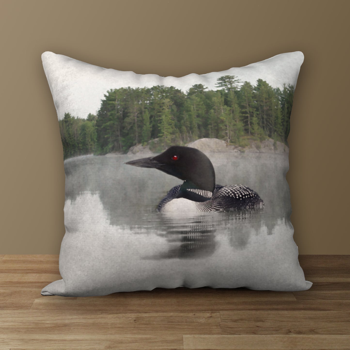 Lake Loon Designer Pillow, 18"x18"
