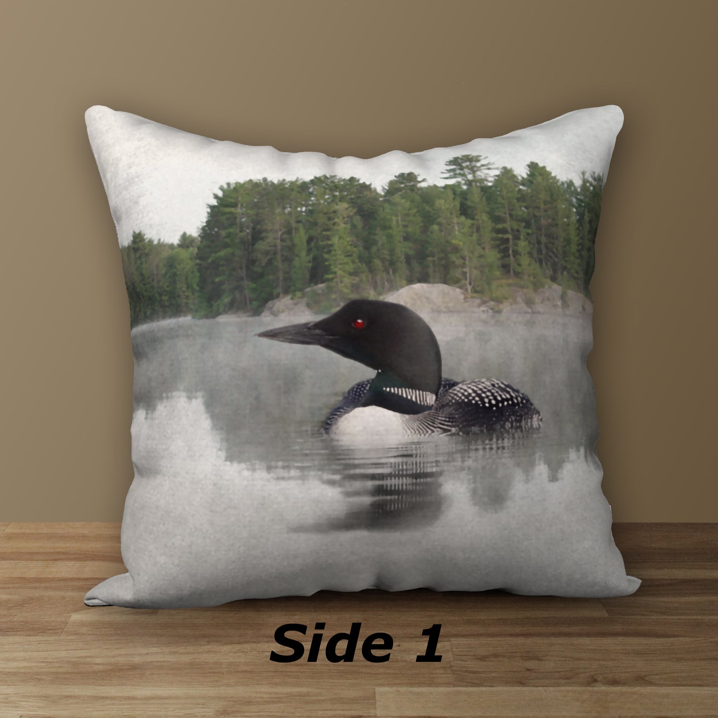Lake Loon Designer Pillow, 18"x18"