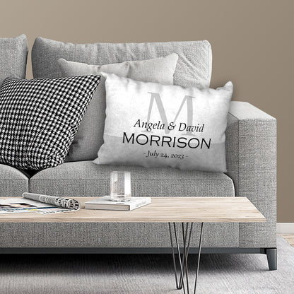Personalized Classic Design Wedding Pillow, 20"x14"