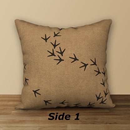 Chicken Footprints Designer Pillow, 18"x18"