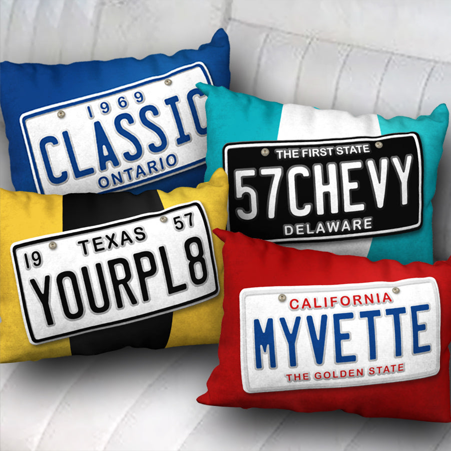 Personalized License Plate Designer Pillow, 20"x14"