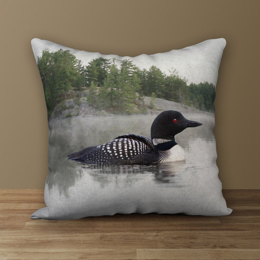 Loon on the Water Designer Pillow, 18"x18"