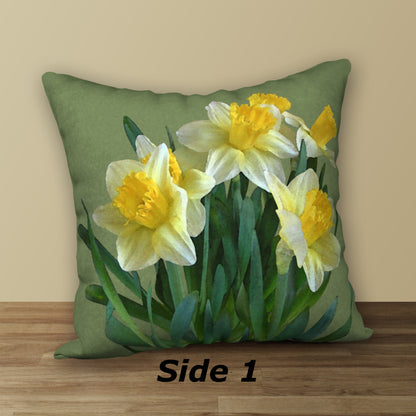 Daffodil Bouquet Designer Pillow, 18"x18"