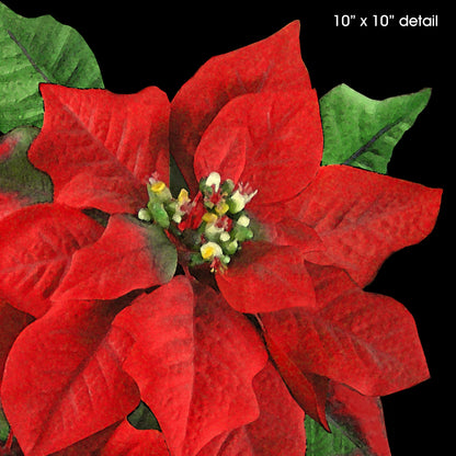 Poinsettia Designer Christmas Pillow, 18"x18"