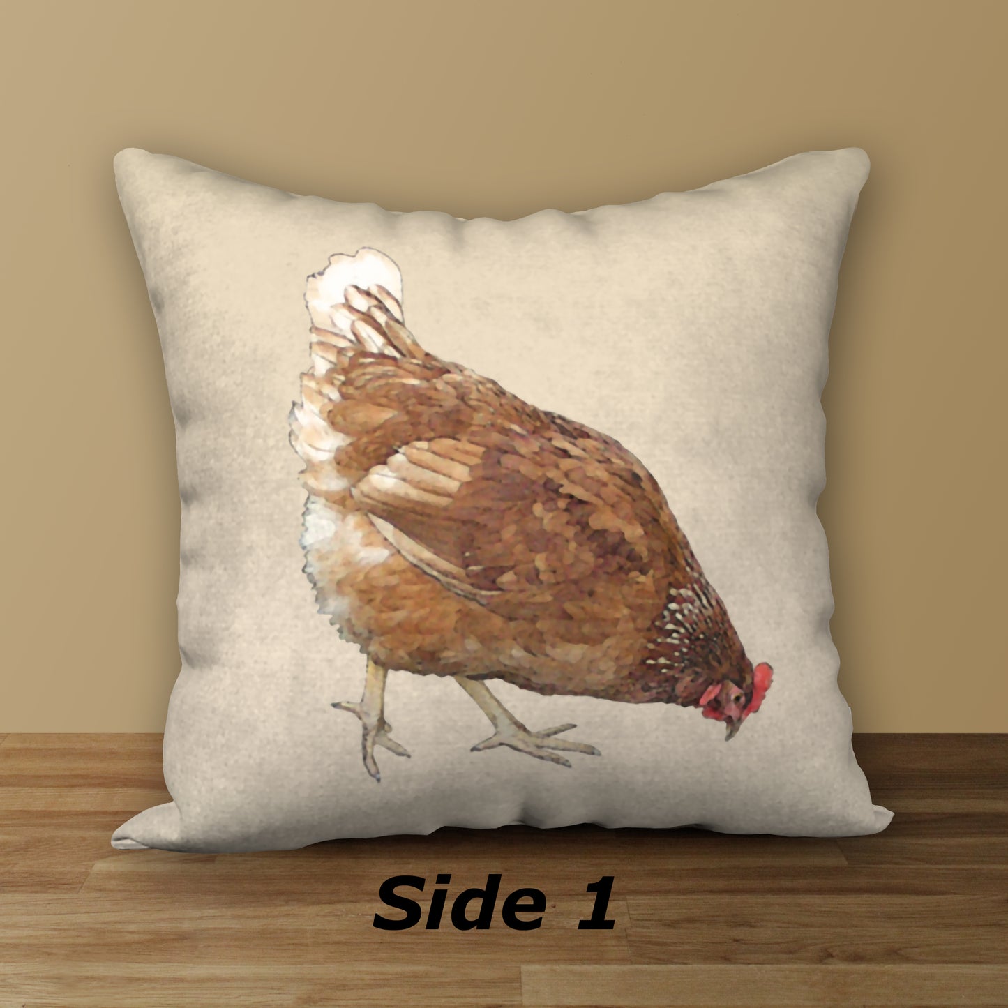 Little Red Hen Designer Pillow, 18"x18"