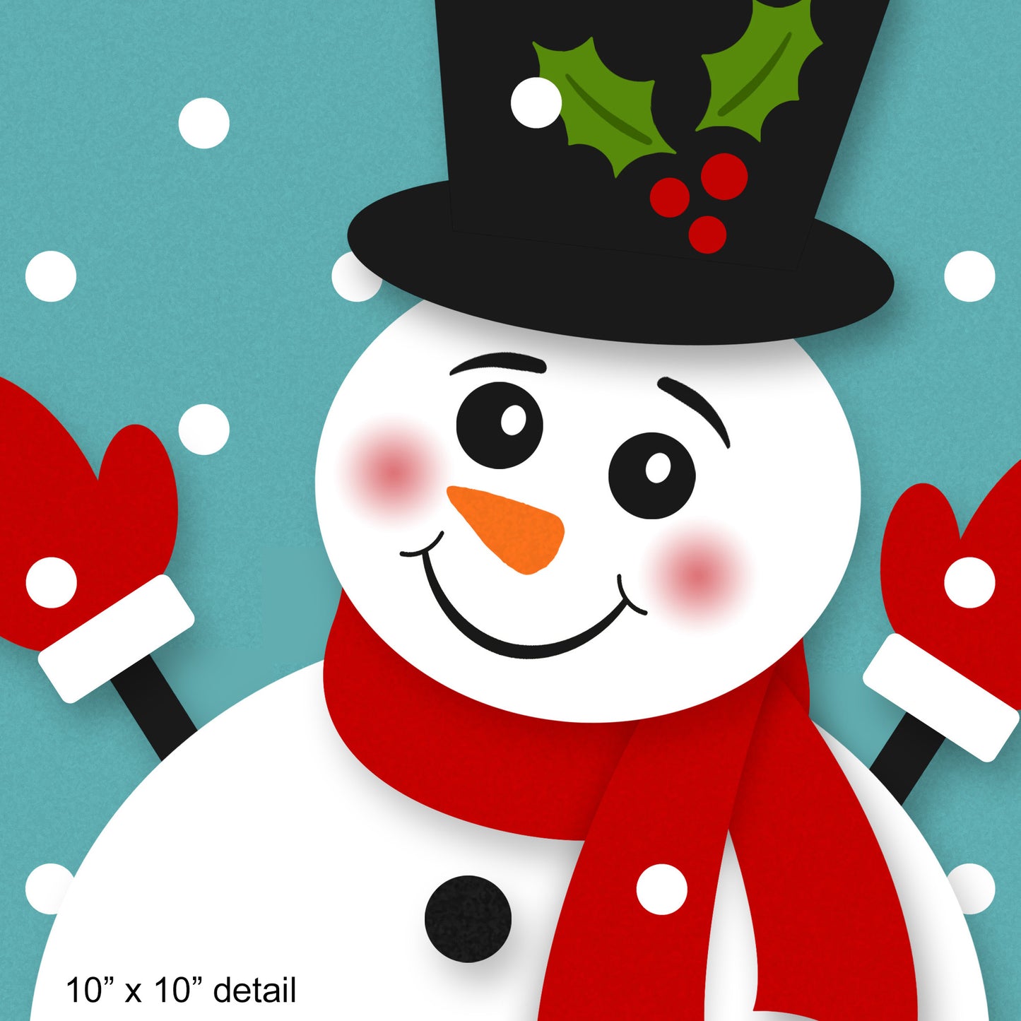 Top Hat Snowman Designer Holiday Pillow, 18"x18"